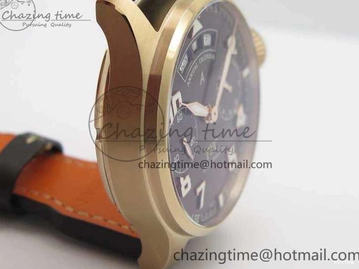 MIROTIME 0202 Popular Big Pilot Real PR IW502706 RG YLF 1:1 Best Edition Brown Dial On Calfskin Strap A 7223